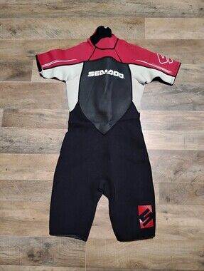 Sea Doo Red & Black Shorty Wetsuit Youth Size: 12